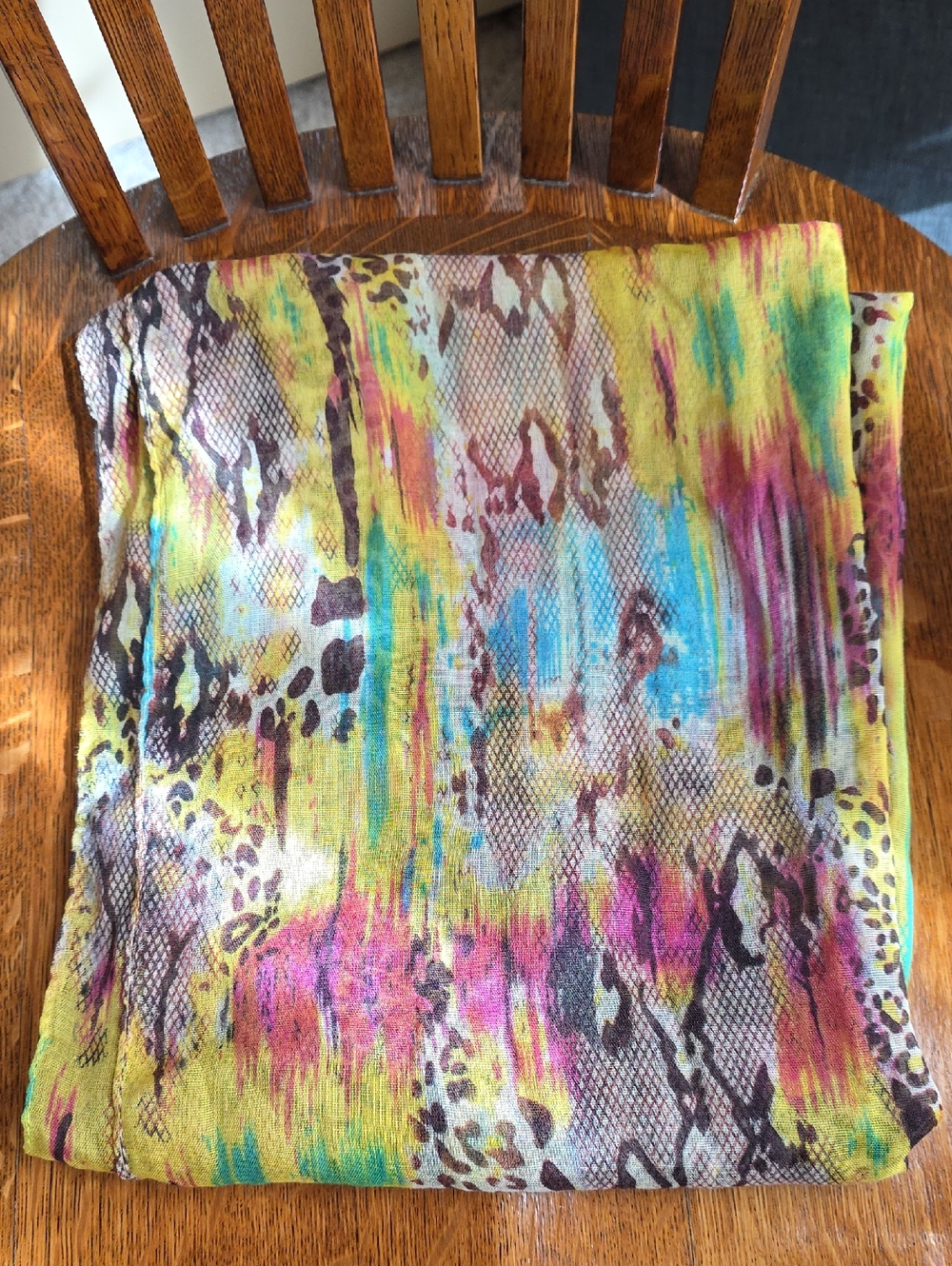 BOGO - Your Choice any 2 in closet for $20! Sheer Print Scarf Yellow, Pink, Blue